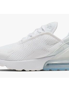 Nike Little Kids' Air Max 270 Shoes, White/White-Metallic Silver, 2Y
